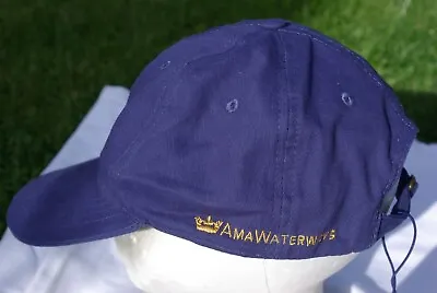 AMA Waterways Blue Baseball Cap With Neptune Trident BNWT • £9