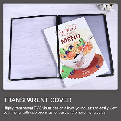 A4 For Restaurant Kitchen Reusable DIY Bar Display Book 2 4 8 Pages Menu Cover • £7.57