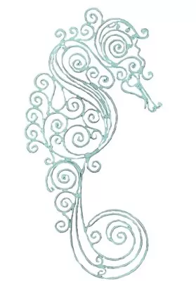 Metal Seahorse Lacey Look Distressed Design Coastal Teal 18 Inches Wall Decor • $17.95