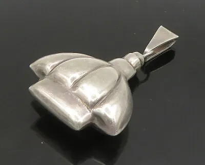 MEXICO 925 Silver - Vintage Scalloped Perfume Bottle Pendant (OPENS) - PT19635 • $99.25