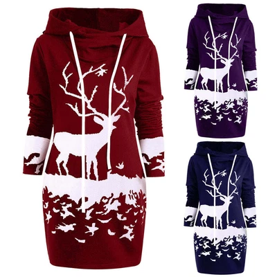 $29.70 • Buy Christmas Dress Hoodie Long Sleeve Sweater For Womens
