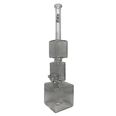 AMG Glass Massive 19 Inch Triple Cube Glass Bong Water Pipe • $161.99