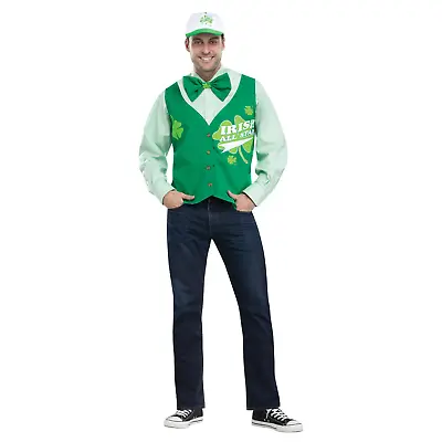 $51.51 • Buy St Patricks Day Party Accessories Costume Costplay Vest Hat Tie Set Adult Green