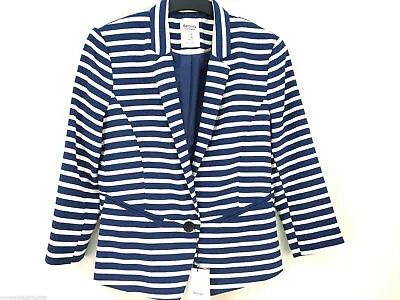 Bershka Blue Sailor Striped Jacket Blazer Size Small • £24.20