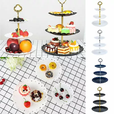 Cupcake Stand Cake Dessert Wedding Event Party Display Tower Plate Round 3-Tier  • $5.39