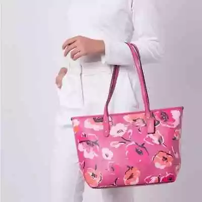 Coach F37266 Large City Zip Tote In Wildflower Print Coated Canvas • $145