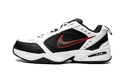 Nike Men's Air Monarch IV (4E) Width White/Black/Red Training Shoes 416355-101 • $74.99