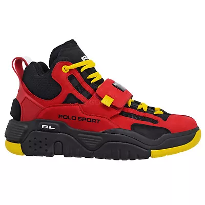 Ralph Lauren Polo Sport PS100 Mens High Top Shoes Red Black Yellow PICK SIZE • $75.19