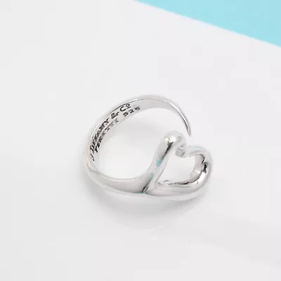 £105.64 • Buy Tiffany & Co. Elsa Peretti Open Heart Ring Size 5.25
