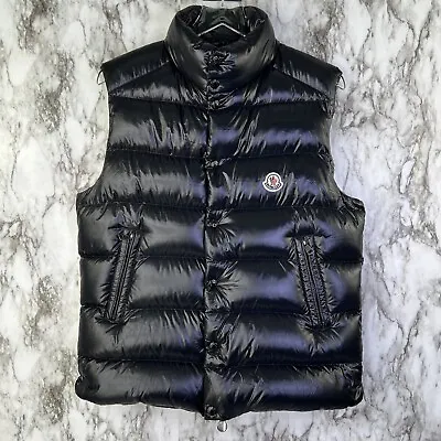 Moncler Tibb Gilet Down Black Vest Men Size 1 Authentic Pristine Fits Size Small • $670.31