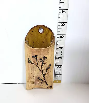 Ceramic Wall Pocket Vase Handmade Floral Design • £22.80