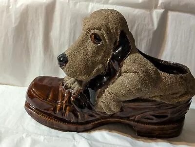 Vintage Haeger Hound Dog Shoe Co Planter Bassett Hound Sweet Eyes Advertising  • $27.99