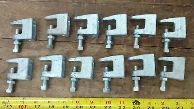 Lot Of 12   ⅜ -16  Threaded Holes I-Beam C-Channel Clamp's • $45.97