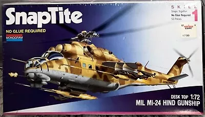 Monogram Snap Tite Mil Mi-24 Hind Gunship Helicopter New Model Kit #1131 Vintage • $19.88