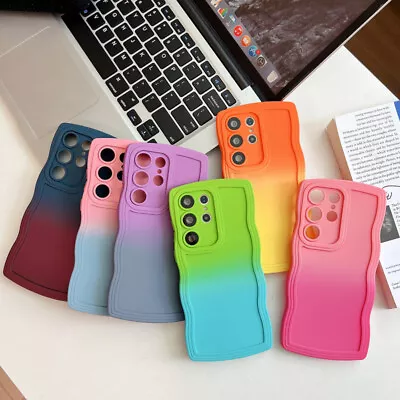 For Samsung Galaxy S24 S23 S22 Ultra S21 FE Shockproof Gradient Wavy Case Cover • $7.69