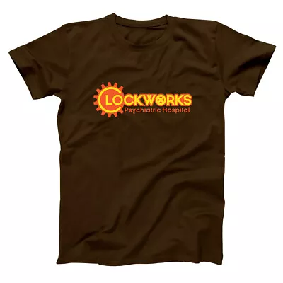 Clockworks Psychiatric Hospital  Funny Comic Geek Brown Basic Men's T-Shirt • $24