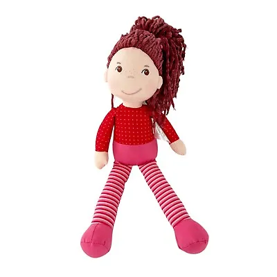 HABA Clara Soft Doll Purple Yarn Chenille Hair Pigtail Brown Eyes Germany Rare • $24.97