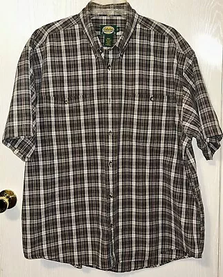 Euc Free Shipping Cabellas Outdoor Mens Xl Casual Shirt Top Short Sleeve Plaid • $14.99