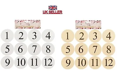 £3.49 • Buy Wedding Table Numbers 1-12 Table Plan Birthday Engagement Party IVORY WHITE ML