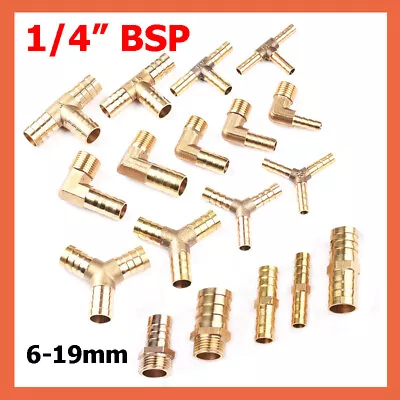 BSP Thread Fitting Barb Hose Tail Hose Joiner Connector Air Fuel Water Pipe Gas • £3.23