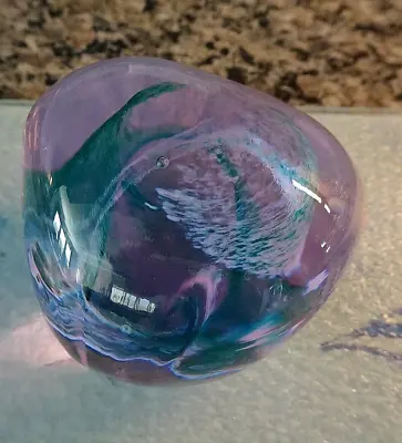 LARGE Caithness Glass Scotland  PEBBLE  Freeform Paperweight Alexandrite 2.90  • $40.50