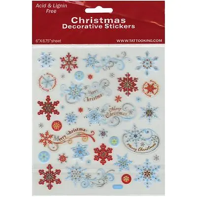 Scrapbooking Crafts Stickers Sticker King Merry Christmas Snowflakes Red Blue • $3.99