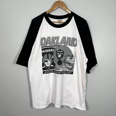 Vintage Oakland Raiders Delta T-Shirt 90s NFL Front Print • $24.99