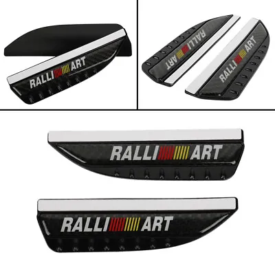 RALLIART Carbon Fiber Rear View Side Mirror Visor Shade Rain Shield Water Guard • $14