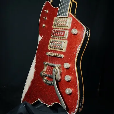 Gretsch Billy Bo Falcon Custom Shop Super Heavy Relic Red Sparkle Guitar • $8199.99