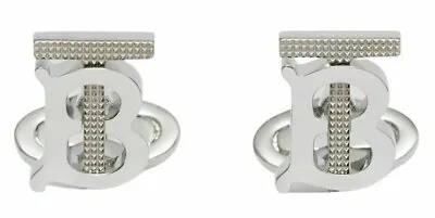 Burberry Studded Monogram Motif Palladium-plated Mens Cufflinks • $683.62