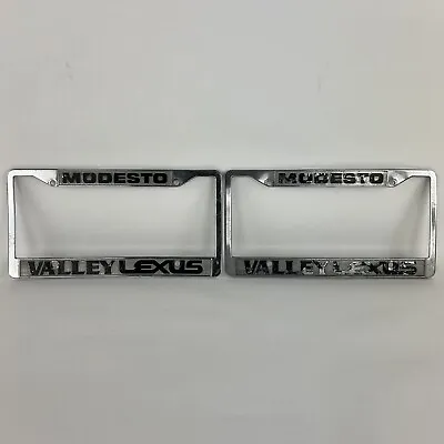 Vintage Modesto Valley Lexus Dealership Metal License Plate Frame Set Of 2 OEM • $29.95