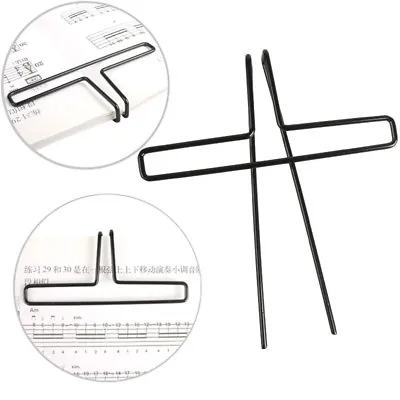 2Pcs Music Stands Song Book Page Holder Clip Music Note Clips Sheet Metal Black • $8.99