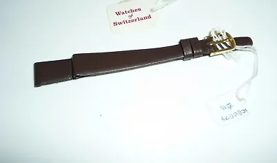 Mappin & Webb Brown  Genuine Pig Leather Watch Strap 12mm Gold Buckle • £10.42