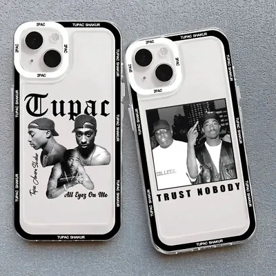 Soft Clear Case For IPhone 15 14 13 12 11 Pro Max Cover Rapper 2pac Singer Tupac • £4.79