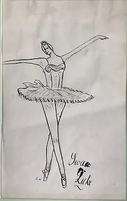 Dame Laura Knight 1877-1970 RA RWS Pencil & Ink    Swan Lake   Sketch Drawing • £320