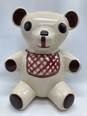 N.S. Gustin Co Vintage Teddy Bear Primitive Cookie Jar Rare • $25.40