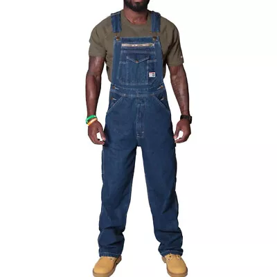 Men's Denim Dungarees Coveralls Bib & Brace Jumpsuit Overall Workwear Pants UK • £7.99