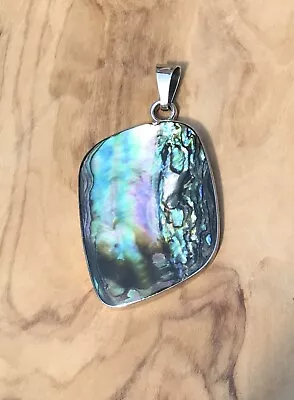 Vintage - MEXICO 925 - Sterling Silver - Pendant Polished ABALONE * Nice ^^ SALE • $29