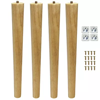 16 Inch Wood Table Legs Clear Coated Screw In Leg For Coffee Table Bench 4pcs • $25.99