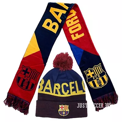 Fc Barcelona Scarf Beanie Hat Soccer Authentic Official New Season 2021 Set 3 • $29.99