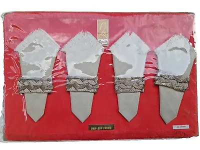 Vintage Cotton PLACEMATS + Napkins SET OF 4 RED Perfect For Christmas RETRO NOS • $28