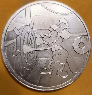 2024 Steamboat Willie Captain 1 Troy Oz . Silver Round Mickey Mouse • $32
