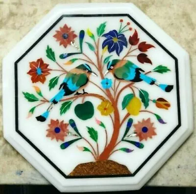 15  Table Top Inlay Marble Bird Pietra Dura Art Coffee Mosaic Malachite Decor  • $338