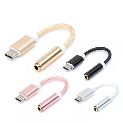 USB Type C Adapter To 3.5mm AUX Audio Headphone Jack For Android IOS Devices • £3.29