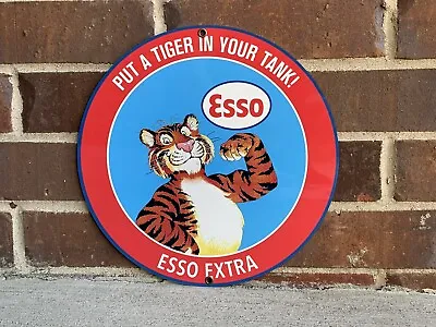 Esso Put Tiger In Tank Gasoline Oil Gas Vintage Style Round Sign Reproduction • $19.99