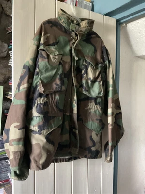 £45 • Buy Made In US ARMY USA Issue WOODLAND CAMO CAMOUFLAGE M65 COAT COMBAT JACKET M65