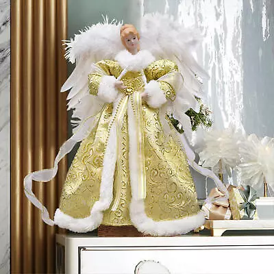 Angel Fairy Christmas Tree Topper Festive Xmas Tree Top Ornament Decoration Gift • $43.26