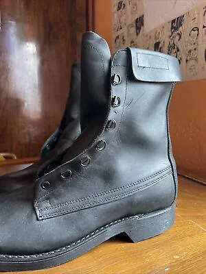 💣 NEW Addison Shoe Co. Black Military Combat Men’s Boots 1999 Size 10 D 🔥 • $49.99