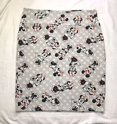 LuLaRoe Disney Womens Skirt Minnie Mouse Polka Dots Grey White Red Size 3XL • $21.99