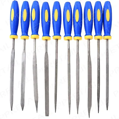 £6.50 • Buy 10Pc Heavy Duty Precision Needle File Set Metalworking Craft Round/Square/Flat